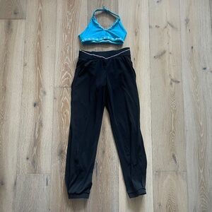 Tumblewear Child size 12 Teal Top and  Child Large Spliced Jogger Pants